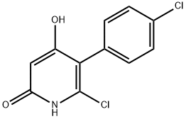 6-CHLORO-5-(4-CHLOROPHENYL)-2,4-PYRIDINEDIOL 结构式