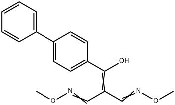 2-[[1,1'-BIPHENYL]-4-YL(HYDROXY)METHYLENE]MALONALDEHYDE BIS(O-METHYLOXIME) 结构式