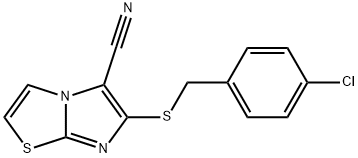 6-[(4-CHLOROBENZYL)SULFANYL]IMIDAZO[2,1-B][1,3]THIAZOLE-5-CARBONITRILE 结构式