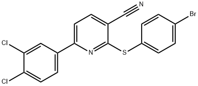 2-[(4-BROMOPHENYL)SULFANYL]-6-(3,4-DICHLOROPHENYL)NICOTINONITRILE 结构式