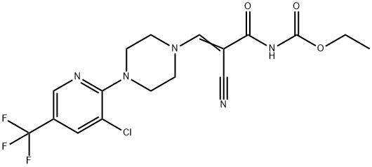 ETHYL N-(3-(4-[3-CHLORO-5-(TRIFLUOROMETHYL)-2-PYRIDINYL]PIPERAZINO)-2-CYANOACRYLOYL)CARBAMATE 结构式