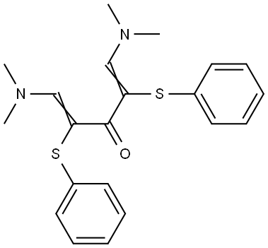 1,5-Bis(dimethylamino)-2,4-bis(phenylsulfanyl)-1,4-pentadien-3-one 结构式