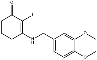 3-(((3,4-DIMETHOXYPHENYL)METHYL)AMINO)-2-IODOCYCLOHEX-2-EN-1-ONE 结构式