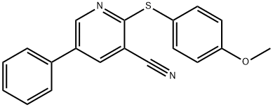 2-[(4-METHOXYPHENYL)SULFANYL]-5-PHENYLNICOTINONITRILE 结构式