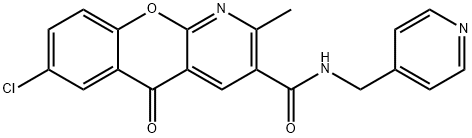 7-CHLORO-2-METHYL-5-OXO-N-(4-PYRIDINYLMETHYL)-5H-CHROMENO[2,3-B]PYRIDINE-3-CARBOXAMIDE 结构式