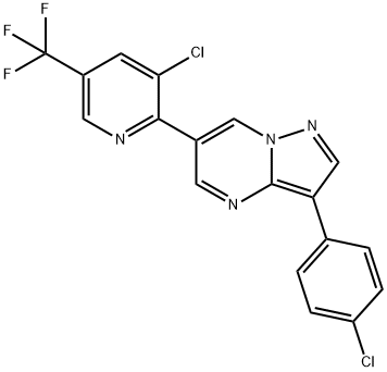 3-(4-CHLOROPHENYL)-6-[3-CHLORO-5-(TRIFLUOROMETHYL)-2-PYRIDINYL]PYRAZOLO[1,5-A]PYRIMIDINE 结构式