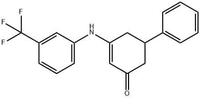 5-PHENYL-3-((3-(TRIFLUOROMETHYL)PHENYL)AMINO)CYCLOHEX-2-EN-1-ONE 结构式