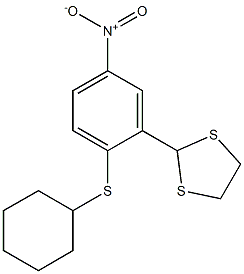 2-[2-(CYCLOHEXYLSULFANYL)-5-NITROPHENYL]-1,3-DITHIOLANE 结构式