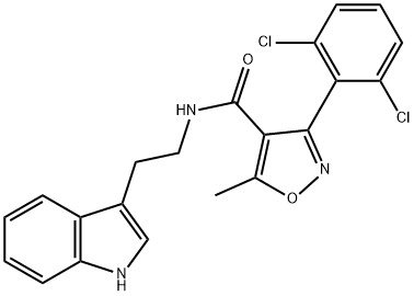 (3-(2,6-DICHLOROPHENYL)-5-METHYLISOXAZOL-4-YL)-N-(2-INDOL-3-YLETHYL)FORMAMIDE 结构式