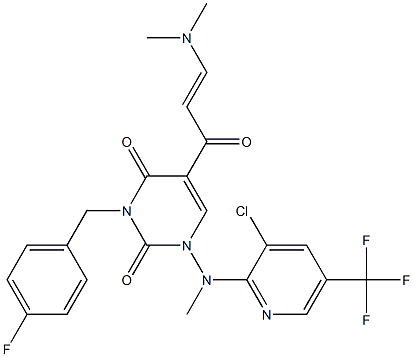 1-[[3-CHLORO-5-(TRIFLUOROMETHYL)-2-PYRIDINYL](METHYL)AMINO]-5-[3-(DIMETHYLAMINO)ACRYLOYL]-3-(4-FLUOROBENZYL)-2,4(1H,3H)-PYRIMIDINEDIONE 结构式
