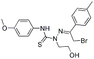 N1-(4-METHOXYPHENYL)-2-[2-BROMO-1-(4-METHYLPHENYL)ETHYLIDENE]-1-(2-HYDROXYETHYL)HYDRAZINE-1-CARBOTHIOAMIDE 结构式