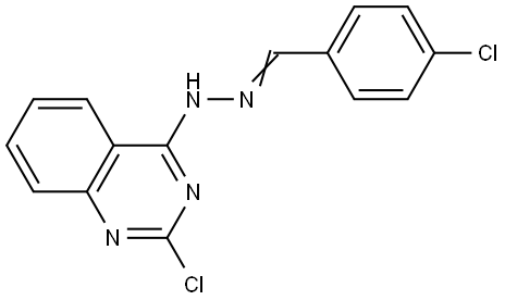 4-Chlorobenzenecarbaldehyde N-(2-chloro-4-quinazolinyl)hydrazone 结构式