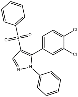 5-(3,4-Dichlorophenyl)-1-phenyl-1H-pyrazol-4-yl phenyl sulfone 结构式