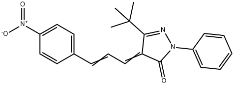3-(TERT-BUTYL)-4-(3-(4-NITROPHENYL)PROP-2-ENYLIDENE)-1-PHENYL-2-PYRAZOLIN-5-ONE 结构式