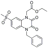 4-BENZYL-3,4-DIHYDRO-2,3-DIOXO-7-(METHYLSULPHONYL)-1(2H)-QUINOXALINEACETIC ACID, ETHYL ESTER 结构式