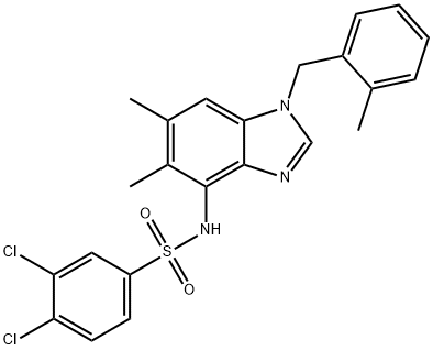 3,4-DICHLORO-N-[5,6-DIMETHYL-1-(2-METHYLBENZYL)-1H-1,3-BENZIMIDAZOL-4-YL]BENZENESULFONAMIDE 结构式