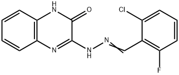 2-CHLORO-6-FLUOROBENZENECARBALDEHYDE N-(3-OXO-3,4-DIHYDRO-2-QUINOXALINYL)HYDRAZONE 结构式