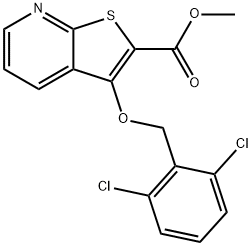 METHYL 3-[(2,6-DICHLOROBENZYL)OXY]THIENO[2,3-B]PYRIDINE-2-CARBOXYLATE 结构式