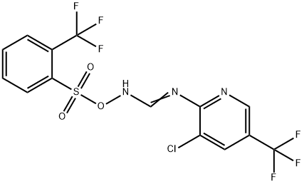 3-CHLORO-5-(TRIFLUOROMETHYL)-N'-(([2-(TRIFLUOROMETHYL)PHENYL]SULFONYL)OXY)-2-PYRIDINECARBOXIMIDAMIDE 结构式