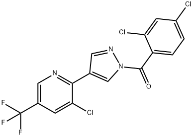 (4-[3-CHLORO-5-(TRIFLUOROMETHYL)-2-PYRIDINYL]-1H-PYRAZOL-1-YL)(2,4-DICHLOROPHENYL)METHANONE 结构式