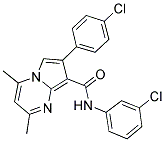 N-(3-CHLOROPHENYL)-7-(4-CHLOROPHENYL)-2,4-DIMETHYLPYRROLO[1,2-A]PYRIMIDINE-8-CARBOXAMIDE 结构式