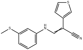 3-[3-(METHYLSULFANYL)ANILINO]-2-(3-THIENYL)ACRYLONITRILE 结构式