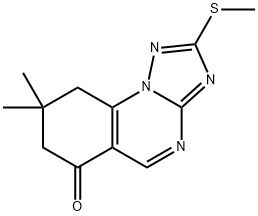 8,8-DIMETHYL-2-(METHYLSULFANYL)-8,9-DIHYDRO[1,2,4]TRIAZOLO[1,5-A]QUINAZOLIN-6(7H)-ONE 结构式