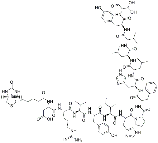 BIOTIN-ASP-ARG-VAL-TYR-ILE-HIS-PRO-PHE-HIS-LEU-LEU-VAL-TYR-SER 结构式