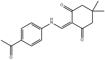 2-(((4-乙酰苯基)氨基)亚甲基)-5,5-二甲基环己烷-1,3-二酮 结构式