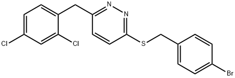 3-[(4-Bromobenzyl)sulfanyl]-6-(2,4-dichlorobenzyl)pyridazine 结构式