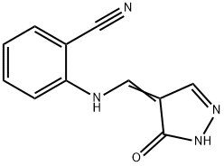 2-([(5-OXO-1,5-DIHYDRO-4H-PYRAZOL-4-YLIDEN)METHYL]AMINO)BENZENECARBONITRILE 结构式