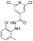 N'4-(2-CHLORO-6-METHYLPHENYL)-2,6-DICHLOROPYRIDINE-4-CARBOHYDRAZIDE 结构式