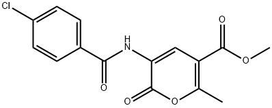 METHYL 3-[(4-CHLOROBENZOYL)AMINO]-6-METHYL-2-OXO-2H-PYRAN-5-CARBOXYLATE 结构式
