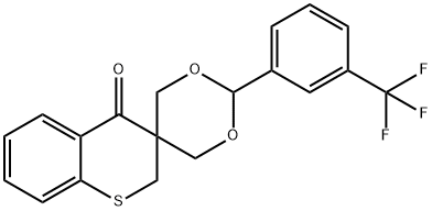 3,3-BIS(HYDROXYMETHYL)-2,3-DIHYDRO-4H-THIOCHROMEN-4-ONE 3-(TRIFLUOROMETHYL)BENZALDEHYDE ACETAL 结构式