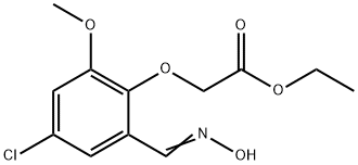 ETHYL 2-(4-CHLORO-2-[(HYDROXYIMINO)METHYL]-6-METHOXYPHENOXY)ACETATE 结构式