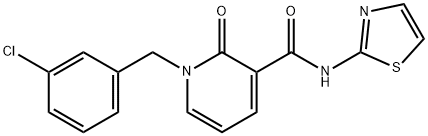 1-(3-CHLOROBENZYL)-2-OXO-N-(1,3-THIAZOL-2-YL)-1,2-DIHYDRO-3-PYRIDINECARBOXAMIDE 结构式