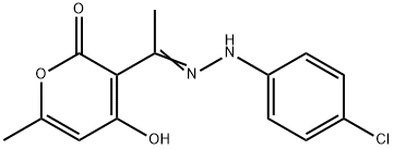 3-[2-(4-CHLOROPHENYL)ETHANEHYDRAZONOYL]-4-HYDROXY-6-METHYL-2H-PYRAN-2-ONE 结构式
