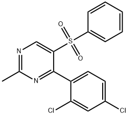 4-(2,4-DICHLOROPHENYL)-2-METHYL-5-(PHENYLSULFONYL)PYRIMIDINE 结构式