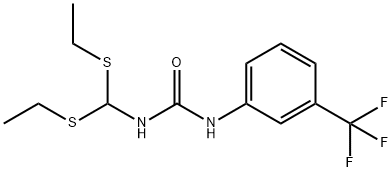 N-[BIS(ETHYLSULFANYL)METHYL]-N'-[3-(TRIFLUOROMETHYL)PHENYL]UREA 结构式