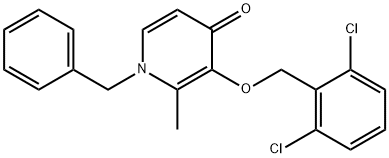 1-BENZYL-3-[(2,6-DICHLOROBENZYL)OXY]-2-METHYL-4(1H)-PYRIDINONE 结构式