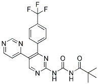 N-(TERT-BUTYLCARBONYL)-N'-[5-(PYRIMIDIN-4-YL)-4-[4-(TRIFLUOROMETHYL)PHENYL]PYRIMIDIN-2-YL]UREA 结构式