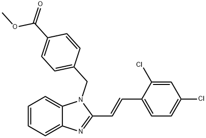 METHYL 4-([2-(2,4-DICHLOROSTYRYL)-1H-1,3-BENZIMIDAZOL-1-YL]METHYL)BENZENECARBOXYLATE 结构式