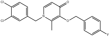 1-(3,4-DICHLOROBENZYL)-3-[(4-FLUOROBENZYL)OXY]-2-METHYL-4(1H)-PYRIDINONE 结构式