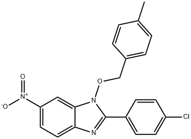 2-(4-CHLOROPHENYL)-1-[(4-METHYLBENZYL)OXY]-6-NITRO-1H-1,3-BENZIMIDAZOLE 结构式