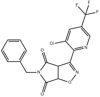 5-BENZYL-3-[3-CHLORO-5-(TRIFLUOROMETHYL)-2-PYRIDINYL]-3AH-PYRROLO[3,4-D]ISOXAZOLE-4,6(5H,6AH)-DIONE 结构式