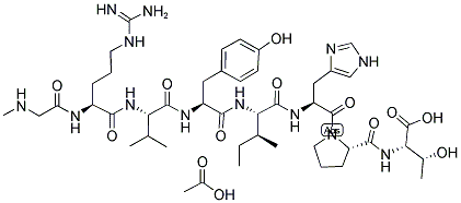 [SAR1, THR8]-血管紧张素 II 乙酸盐 水合物 结构式