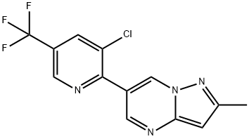 6-[3-CHLORO-5-(TRIFLUOROMETHYL)-2-PYRIDINYL]-2-METHYLPYRAZOLO[1,5-A]PYRIMIDINE 结构式