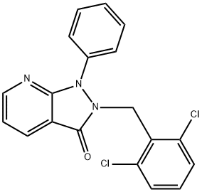 2-(2,6-DICHLOROBENZYL)-1-PHENYL-1,2-DIHYDRO-3H-PYRAZOLO[3,4-B]PYRIDIN-3-ONE 结构式