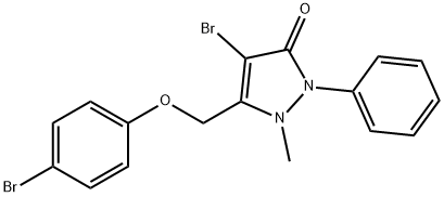 4-Bromo-3-((4-bromophenoxy)methyl)-2-methyl-1-phenyl-3-pyrazolin-5-one 结构式