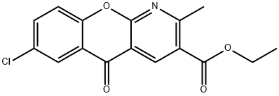 ETHYL 7-CHLORO-2-METHYL-5-OXO-5H-CHROMENO[2,3-B]PYRIDINE-3-CARBOXYLATE 结构式